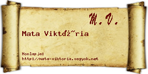 Mata Viktória névjegykártya